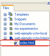 Esta es la index por defecto que pone el servidor