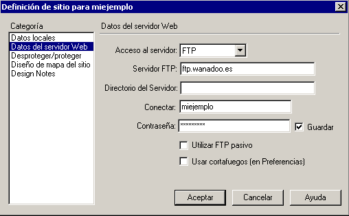 Datos del servidor