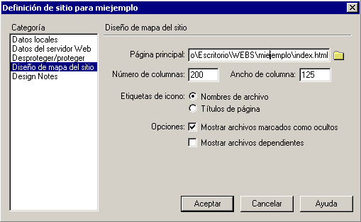 Diseño del Mapa del Sitio