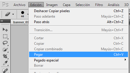 Pegar, tutorial de Photoshop