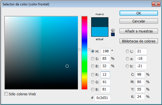 Seleccionar color frontal